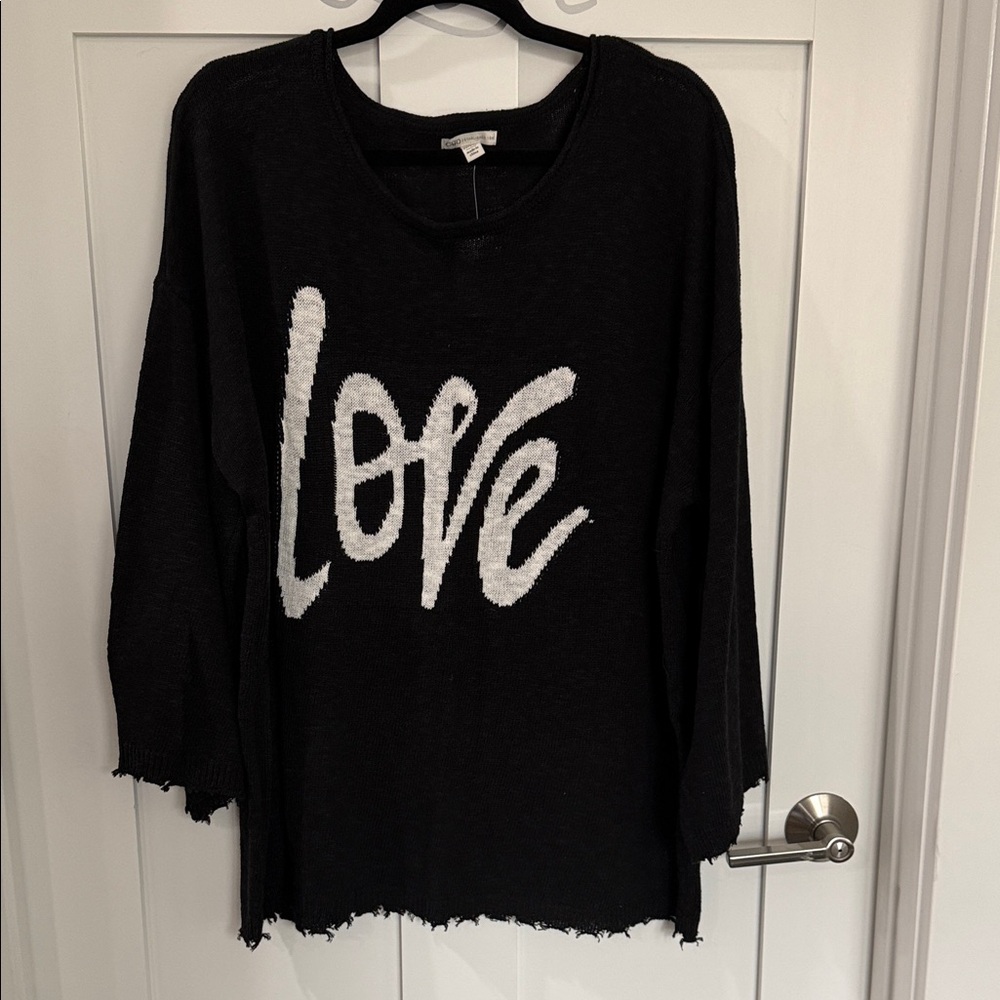 Cato Black and White Love Sweater